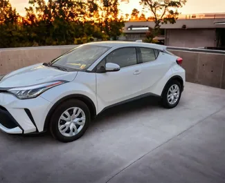 Front view of a rental Toyota C-HR in Tbilisi, Georgia ✓ Car #6522. ✓ Automatic TM ✓ 1 reviews.