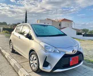 Front view of a rental Toyota Vitz in Limassol, Cyprus ✓ Car #6386. ✓ Automatic TM ✓ 0 reviews.