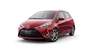 Front view of a rental Toyota Yaris in Ayia Napa, Cyprus ✓ Car #6468. ✓ Automatic TM ✓ 0 reviews.