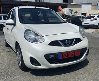 Vuokra-auton etunäkymä Nissan March Limassolissa, Kypros ✓ Auto #2356. ✓ Vaihteisto Automaattinen TM ✓ Arvostelut 0.