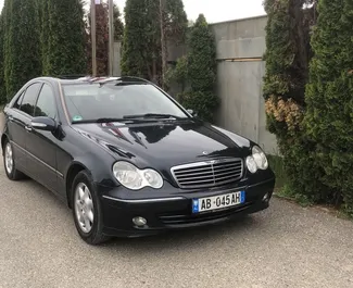 Front view of a rental Mercedes-Benz C180 in Tirana, Albania ✓ Car #5008. ✓ Automatic TM ✓ 2 reviews.