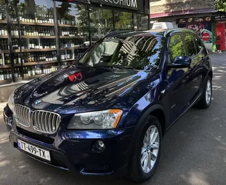 Front view of a rental BMW X3 in Tbilisi, Georgia ✓ Car #6845. ✓ Automatic TM ✓ 3 reviews.