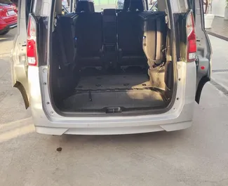 Interior of Nissan Serena for hire in Cyprus. A Great 7-seater car with a Automatic transmission.