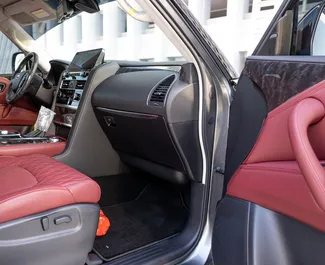 Interior of Nissan Patrol for hire in the UAE. A Great 7-seater car with a Automatic transmission.