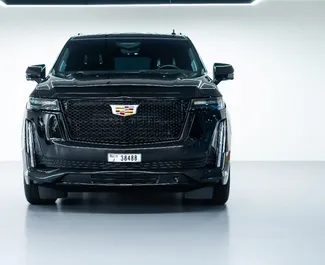 Priekinė automobilio, kurį nuomojate Cadillac Escalade Dubajuje, JAE vaizdas ✓ Automobilis #6738. ✓ Pavarų dėžė Automatinis TM ✓ Atsiliepimai 0.