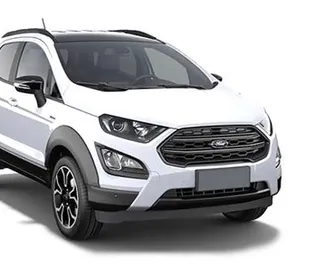 Front view of a rental Ford Eco Sport at Dalaman Airport, Turkey ✓ Car #6736. ✓ Automatic TM ✓ 0 reviews.