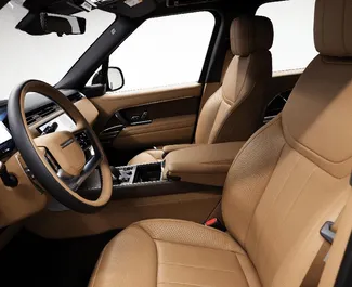 Interior of Land Rover Range Rover for hire in the UAE. A Great 5-seater car with a Automatic transmission.