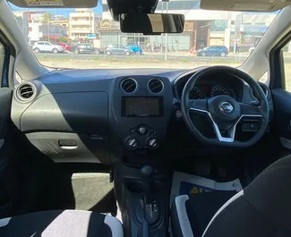 Interior of Nissan Note for hire in Cyprus. A Great 5-seater car with a Automatic transmission.