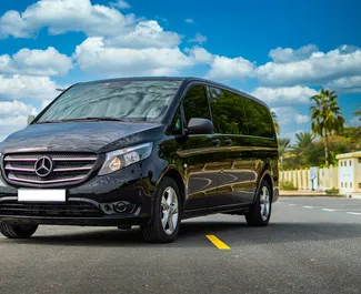 Front view of a rental Mercedes-Benz Vito in Dubai, UAE ✓ Car #7092. ✓ Automatic TM ✓ 0 reviews.