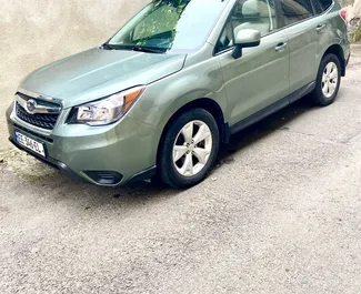 Petrol 2.5L engine of Subaru Forester 2014 for rental in Tbilisi.