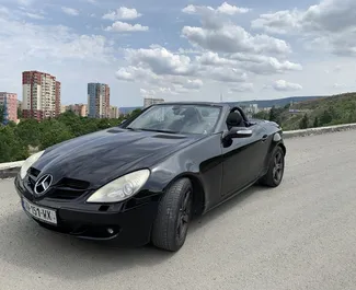 Front view of a rental Mercedes-Benz SLK Cabrio in Tbilisi, Georgia ✓ Car #7141. ✓ Automatic TM ✓ 1 reviews.