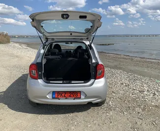 Petrol 1.2L engine of Nissan March 2018 for rental in Larnaca.