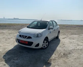 Front view of a rental Nissan March in Larnaca, Cyprus ✓ Car #7156. ✓ Automatic TM ✓ 0 reviews.