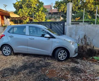 Front view of a rental Hyundai i10 in Mauritius, Mauritius ✓ Car #7107. ✓ Automatic TM ✓ 0 reviews.