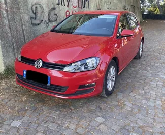 Front view of a rental Volkswagen Golf 7 in Durres, Albania ✓ Car #7289. ✓ Automatic TM ✓ 0 reviews.