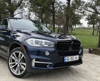 Front view of a rental BMW X5 in Tbilisi, Georgia ✓ Car #7265. ✓ Automatic TM ✓ 0 reviews.