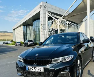 Front view of a rental BMW 320d in Tbilisi, Georgia ✓ Car #7242. ✓ Automatic TM ✓ 0 reviews.