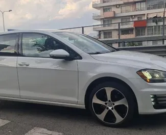 Front view of a rental Volkswagen Golf 7 in Tirana, Albania ✓ Car #7085. ✓ Automatic TM ✓ 0 reviews.