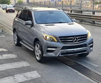 Front view of a rental Mercedes-Benz ML350 in Tirana, Albania ✓ Car #7196. ✓ Automatic TM ✓ 0 reviews.