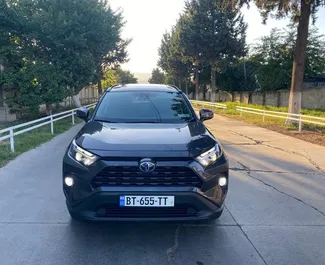 Hybrid 2.0L engine of Toyota Rav4 2022 for rental in Tbilisi.