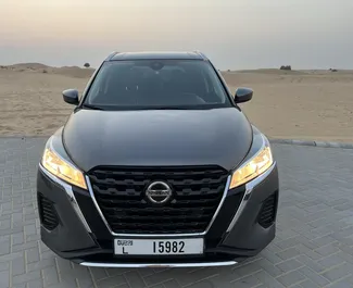 Nissan Kicks 2021 car hire in the UAE, featuring ✓ Petrol fuel and 122 horsepower ➤ Starting from 120 AED per day.