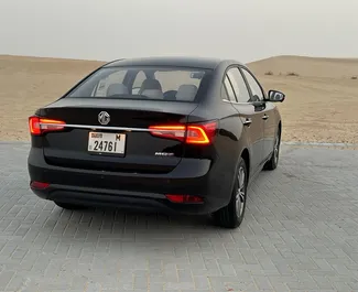 MG 5 2022 car hire in the UAE, featuring ✓ Petrol fuel and 120 horsepower ➤ Starting from 120 AED per day.