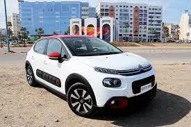 Front view of a rental Citroen C3 at Agadir Airport, Morocco ✓ Car #7734. ✓ Manual TM ✓ 0 reviews.