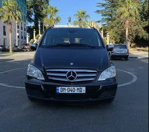 Front view of a rental Mercedes-Benz Viano in Kutaisi, Georgia ✓ Car #7747. ✓ Automatic TM ✓ 0 reviews.