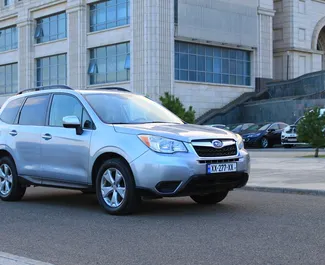 Priekinė automobilio, kurį nuomojate Subaru Forester Tbilisyje, Gruzija vaizdas ✓ Automobilis #7757. ✓ Pavarų dėžė Automatinis TM ✓ Atsiliepimai 0.