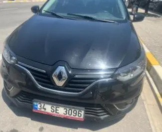 Front view of a rental Renault Megane Sedan at Bodrum Airport, Turkey ✓ Car #7875. ✓ Automatic TM ✓ 0 reviews.