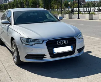 Front view of a rental Audi A6 in Tirana, Albania ✓ Car #7854. ✓ Automatic TM ✓ 0 reviews.