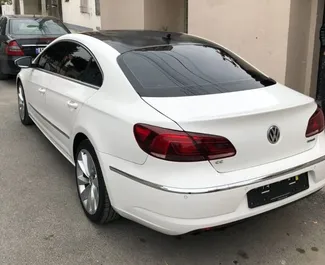 Front view of a rental Volkswagen Passat-CC in Tirana, Albania ✓ Car #7857. ✓ Automatic TM ✓ 0 reviews.