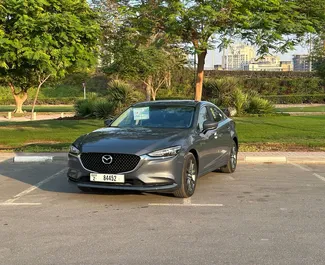 Mazda 6 2024 car hire in the UAE, featuring ✓ Petrol fuel and 187 horsepower ➤ Starting from 240 AED per day.
