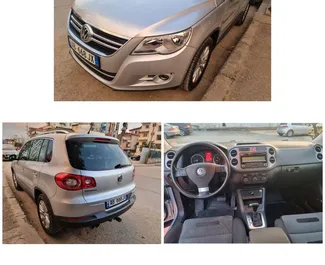 Front view of a rental Volkswagen Tiguan at Tirana airport, Albania ✓ Car #7753. ✓ Automatic TM ✓ 0 reviews.