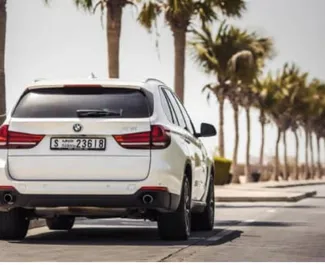 Front view of a rental BMW X5 in Dubai, UAE ✓ Car #4944. ✓ Automatic TM ✓ 0 reviews.