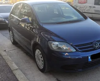 Front view of a rental Volkswagen Golf Plus in Durres, Albania ✓ Car #7292. ✓ Manual TM ✓ 1 reviews.