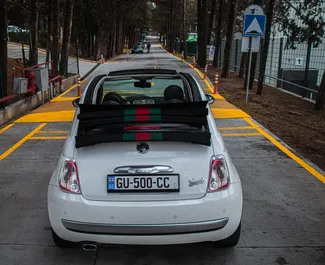 Pronájem Fiat 500 Cabrio. Auto typu Ekonomická, Komfort, Kabriolet k pronájmu v Gruzii ✓ Bez zálohy ✓ Možnosti pojištění: TPL, FDW, Krádež, Young.