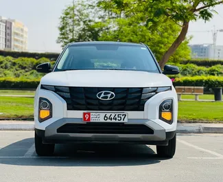 Najem avtomobila Hyundai Creta 2023 v v ZAE, z značilnostmi ✓ gorivo Bencin in 113 konjskih moči ➤ Od 100 AED na dan.