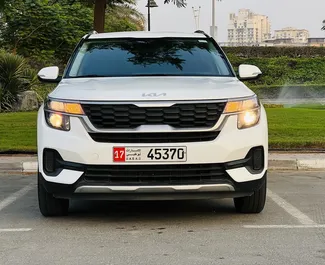 Front view of a rental Kia Seltos in Dubai, UAE ✓ Car #8290. ✓ Automatic TM ✓ 0 reviews.