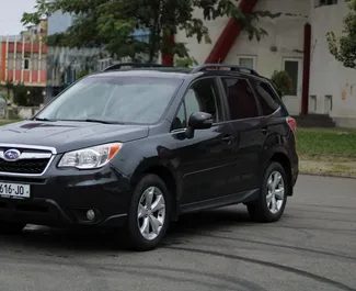 Petrol 2.5L engine of Subaru Forester 2014 for rental in Tbilisi.