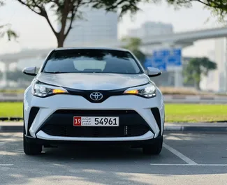 Car Hire Toyota C-HR Hybrid #8425 Automatic in Dubai, equipped with 2.0L engine ➤ From Sarah in the UAE.