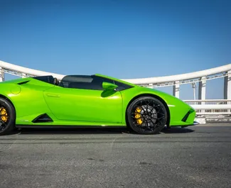 Petrol 5.2L engine of Lamborghini Huracan Evo Cabrio 2021 for rental in Dubai.