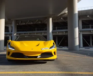 Front view of a rental Ferrari F8 Spider in Dubai, UAE ✓ Car #8417. ✓ Automatic TM ✓ 0 reviews.