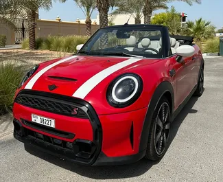 Front view of a rental Mini Cooper S in Dubai, UAE ✓ Car #8563. ✓ Automatic TM ✓ 0 reviews.