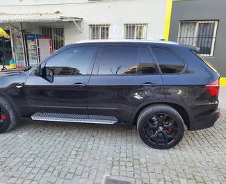 Front view of a rental BMW X5 in Durres, Albania ✓ Car #8605. ✓ Automatic TM ✓ 0 reviews.