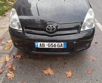 Front view of a rental Toyota Corolla Verso in Durres, Albania ✓ Car #8603. ✓ Manual TM ✓ 0 reviews.