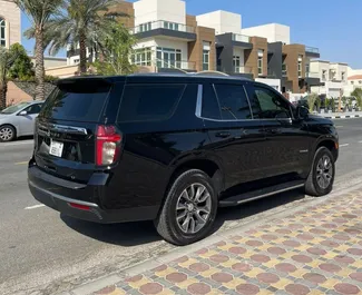 Chevrolet Tahoe 2023 car hire in the UAE, featuring ✓ Petrol fuel and 343 horsepower ➤ Starting from 550 AED per day.