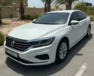 Front view of a rental Volkswagen Passat in Dubai, UAE ✓ Car #8618. ✓ Automatic TM ✓ 0 reviews.