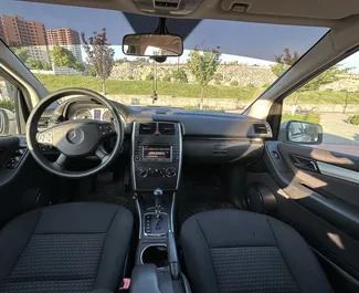 Interior of Mercedes-Benz B-Class for hire in Armenia. A Great 5-seater car with a Automatic transmission.