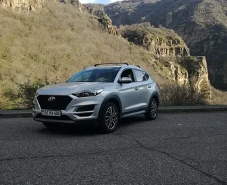 Front view of a rental Hyundai Tucson in Yerevan, Armenia ✓ Car #9057. ✓ Automatic TM ✓ 0 reviews.